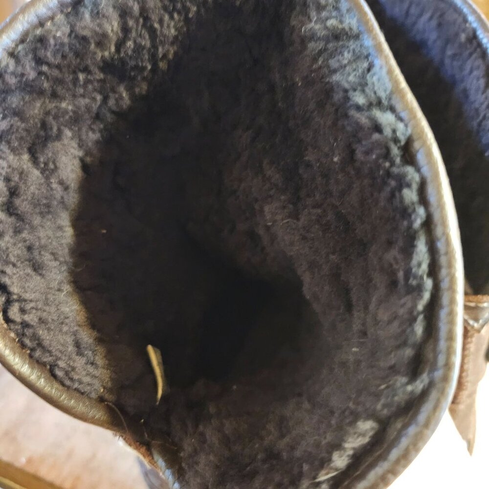 EMU Australia Womens 8 Charlotte Boots Chocolate Brown Sheepskin Lace Back Boots - Picture 12 of 12